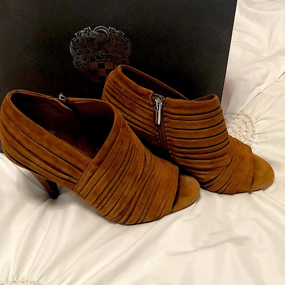 Vince Camuto Suede Open Toe Anara Peep Toe Booties - image 3